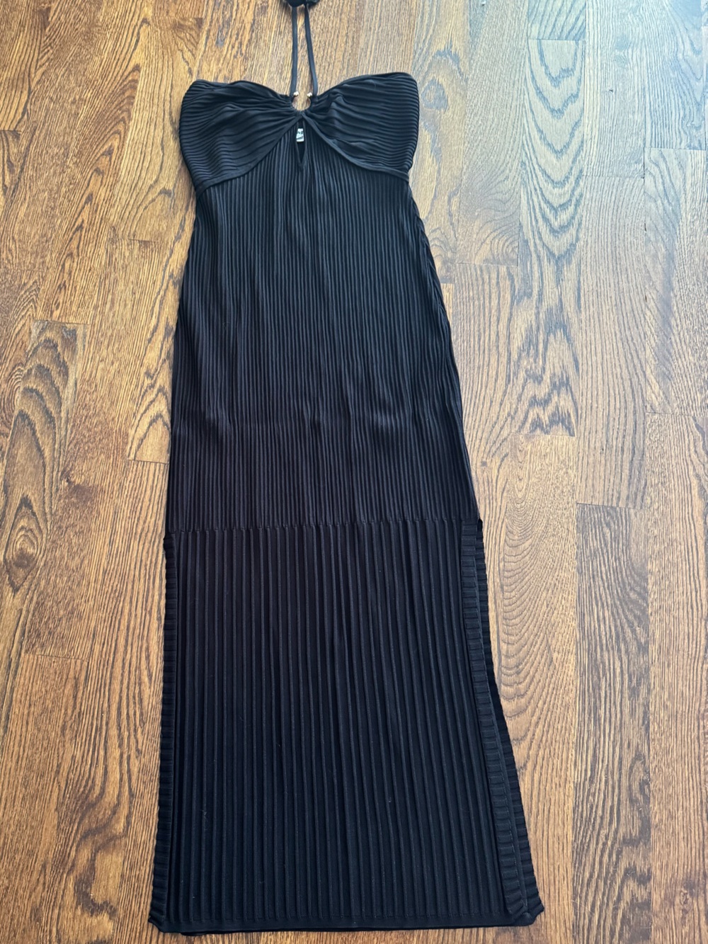 SOLID & STRIPED Black Ribbed Maxi Dress